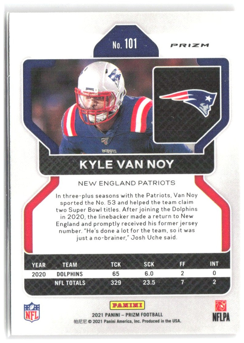 Kyle Van Noy Panini Prizm - Lazer 101 2021 New England Patriots