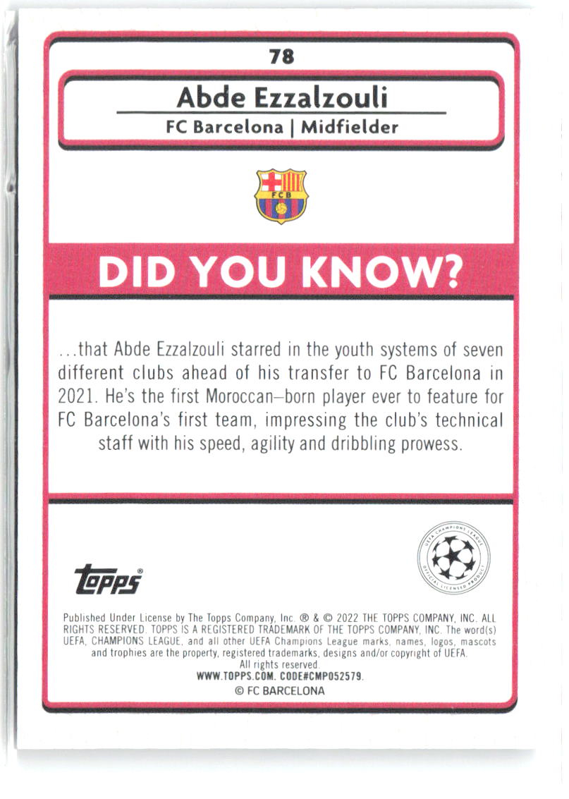 Abde Ezzalzouli Merlin UEFA Champions League 78 2021-22 FC Barcelona RC