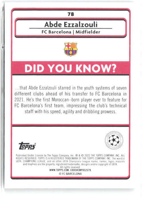 Abde Ezzalzouli Merlin UEFA Champions League 78 2021-22 FC Barcelona RC
