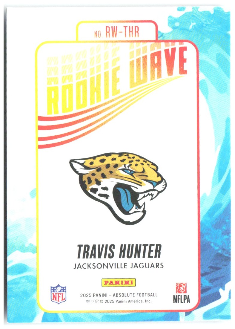 Travis Hunter Panini Absolute - Rookie Wave RW-THR 2025 Jacksonville Jaguars