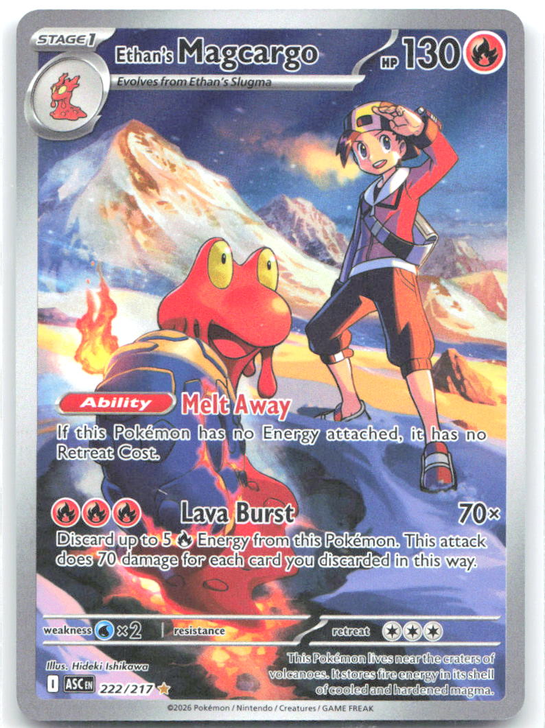 Ethan's Magcargo Illustration Rare ME Ascended Heroes 222/217 NM Hideki Ishikawa