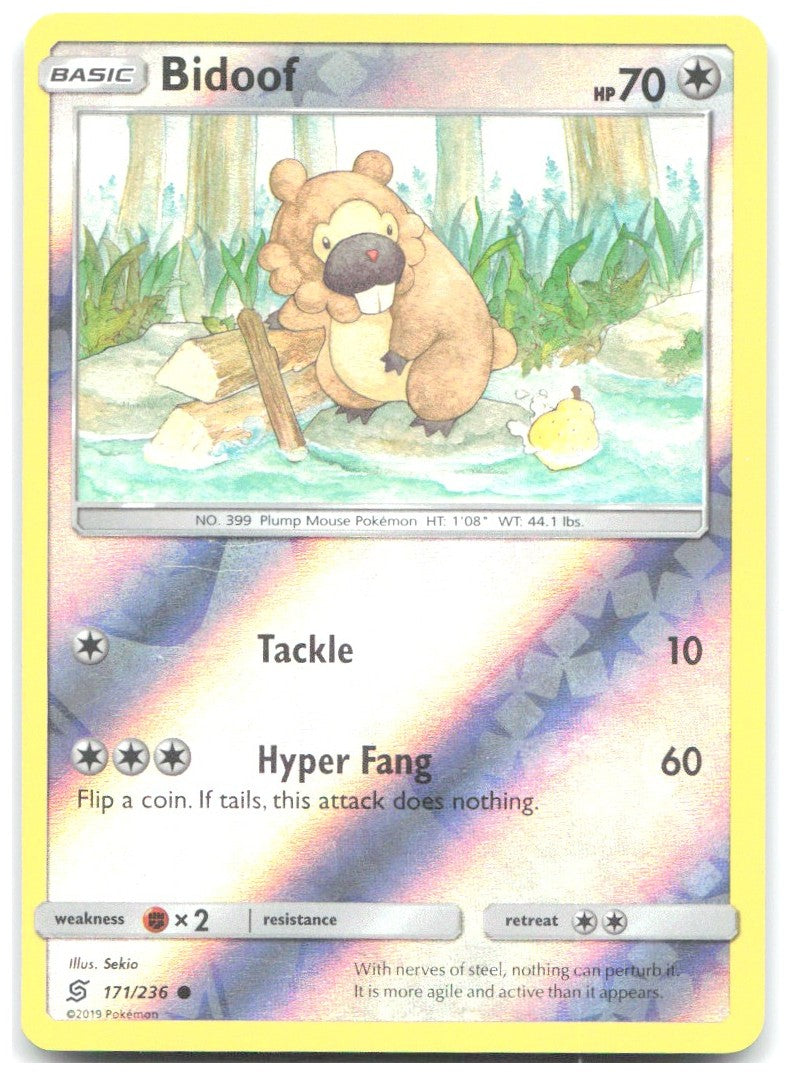 Bidoof Reverse Holo Common SM Unified Minds 171/236 NM Sekio