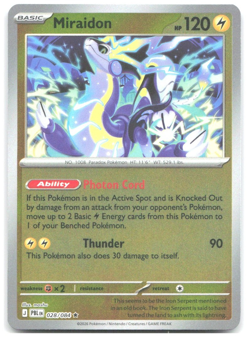 Miraidon Reverse Holo Rare ME05 Pitch Black 028/084 NM mashu