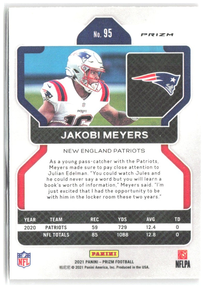 Jakobi Meyers Panini Prizm - Lazer 95 2021 New England Patriots