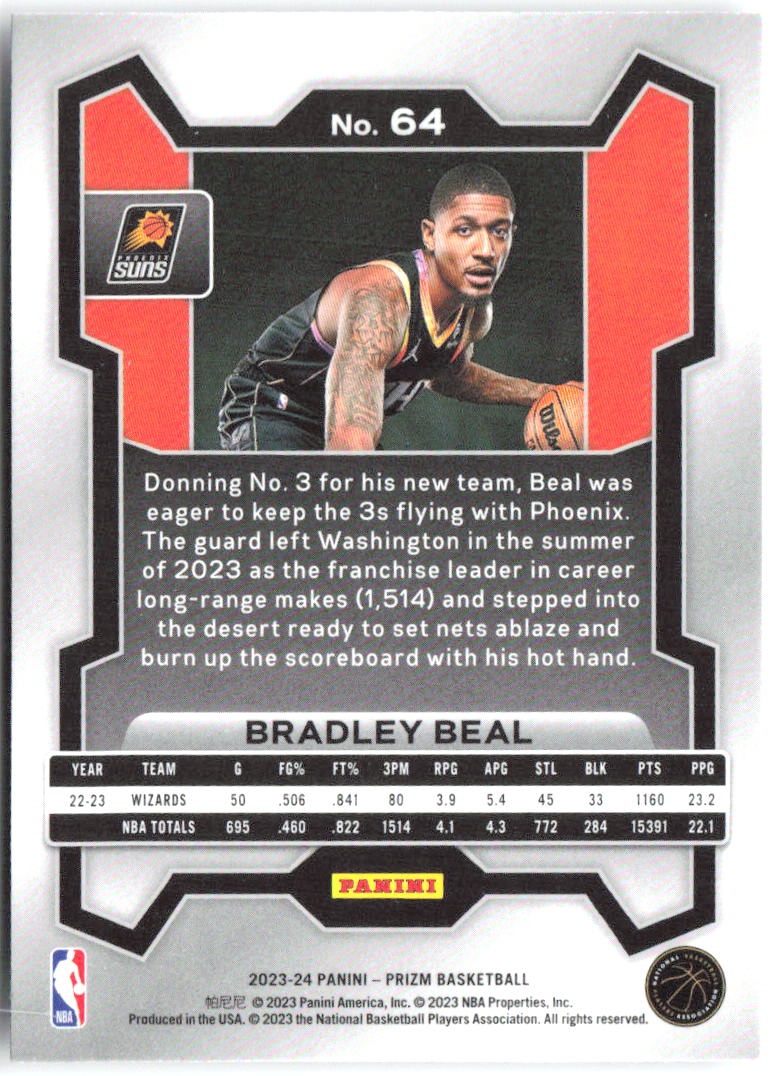 Bradley Beal Panini Prizm 64 2023-24 Phoenix Suns