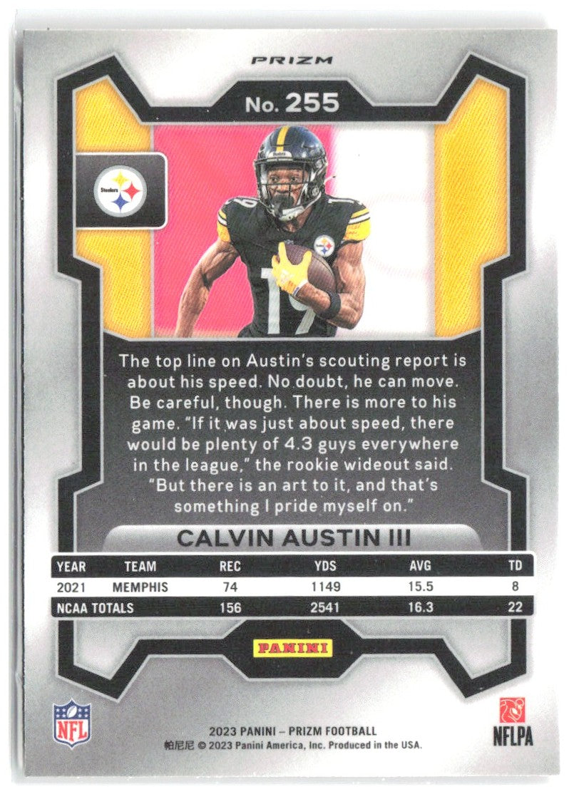 Calvin Austin III Panini Prizm - Lazer 255 2023 Pittsburgh Steelers