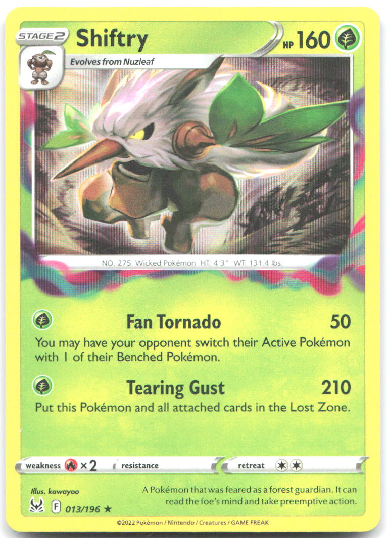 Shiftry Holo Rare SWSH11 Lost Origin 013/196 NM kawayoo