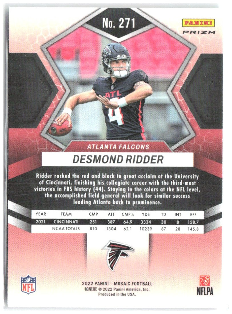 Desmond Ridder Panini Mosaic - Mosaic Green 271 2022 Atlanta Falcons