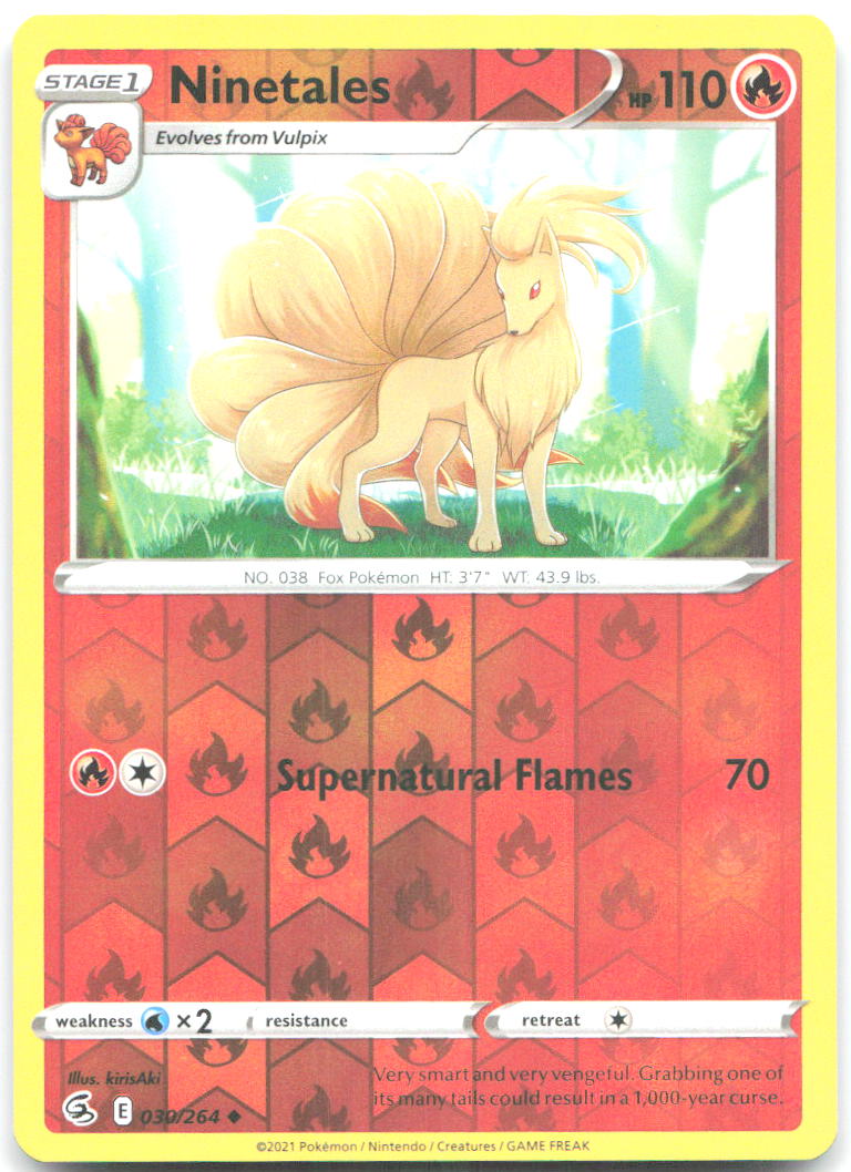Ninetales 30 Reverse Holo Uncommon SWSH08 Fusion Strike 030/264 NM kirisAki