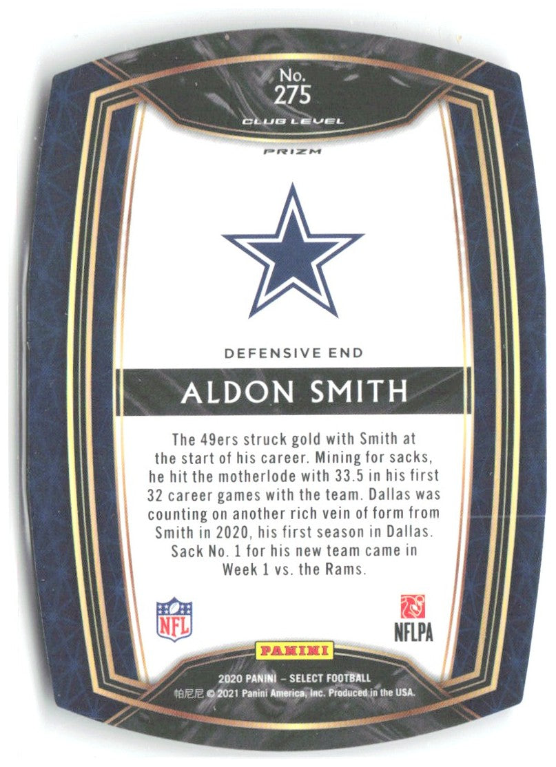 Aldon Smith Panini Select - Tri-Color Prizm Die Cut 275 2020 Dallas Cowboys
