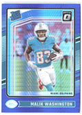 Malik Washington Donruss Optic - Blue Hyper 272 2024 Miami Dolphins