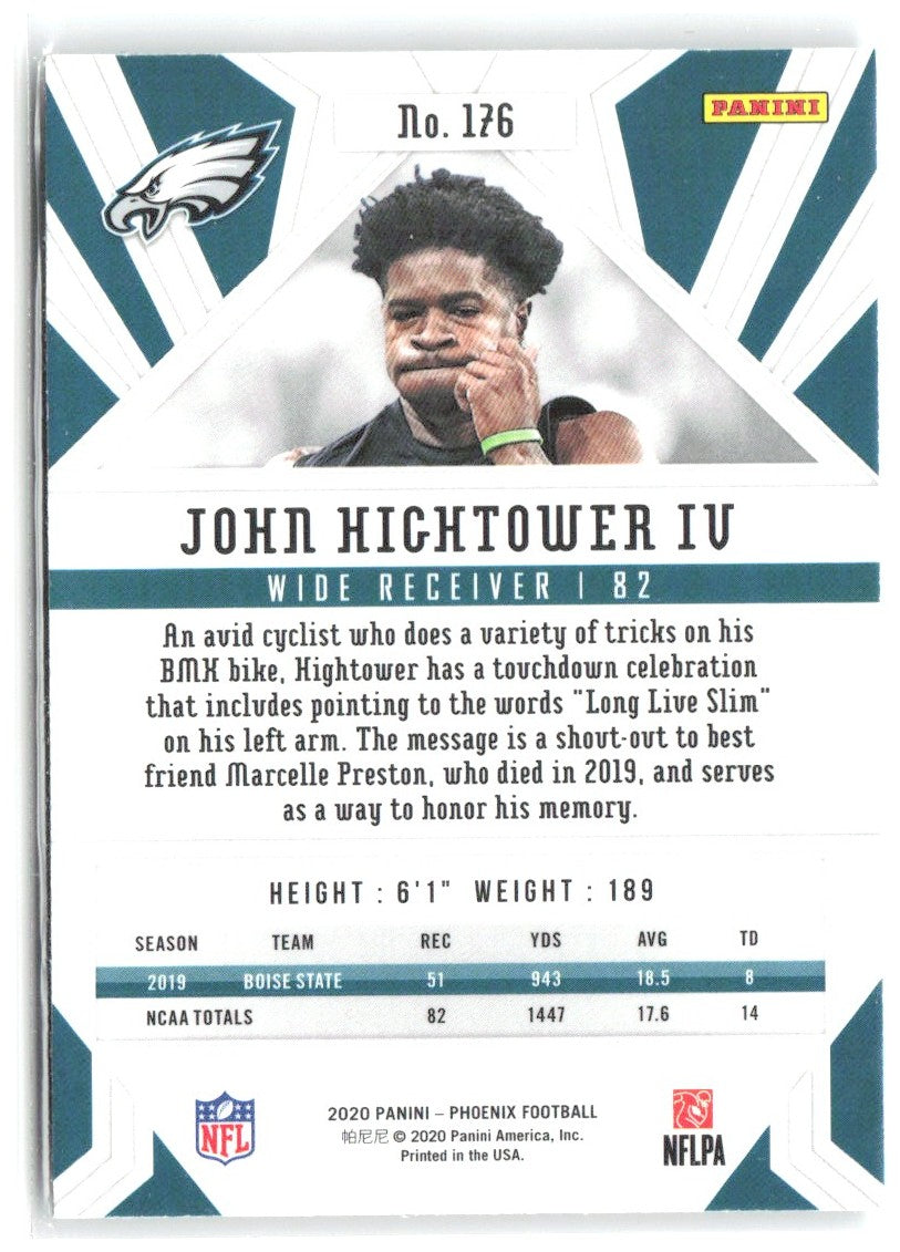 John Hightower IV Panini Phoenix - Fire Burst 176 2020 Philadelphia Eagles
