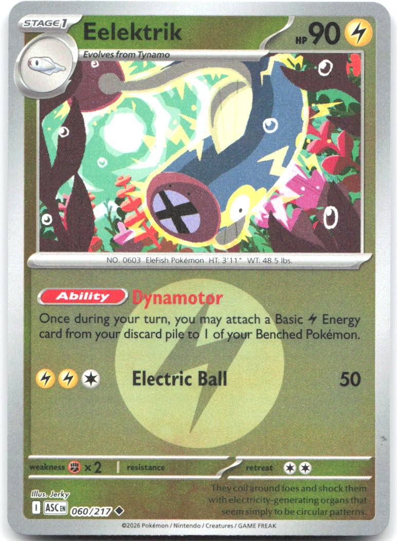 Eelektrik Energy Symbol Pattern Reverse Holo ME Ascended Heroes 060/217 NM Jerky