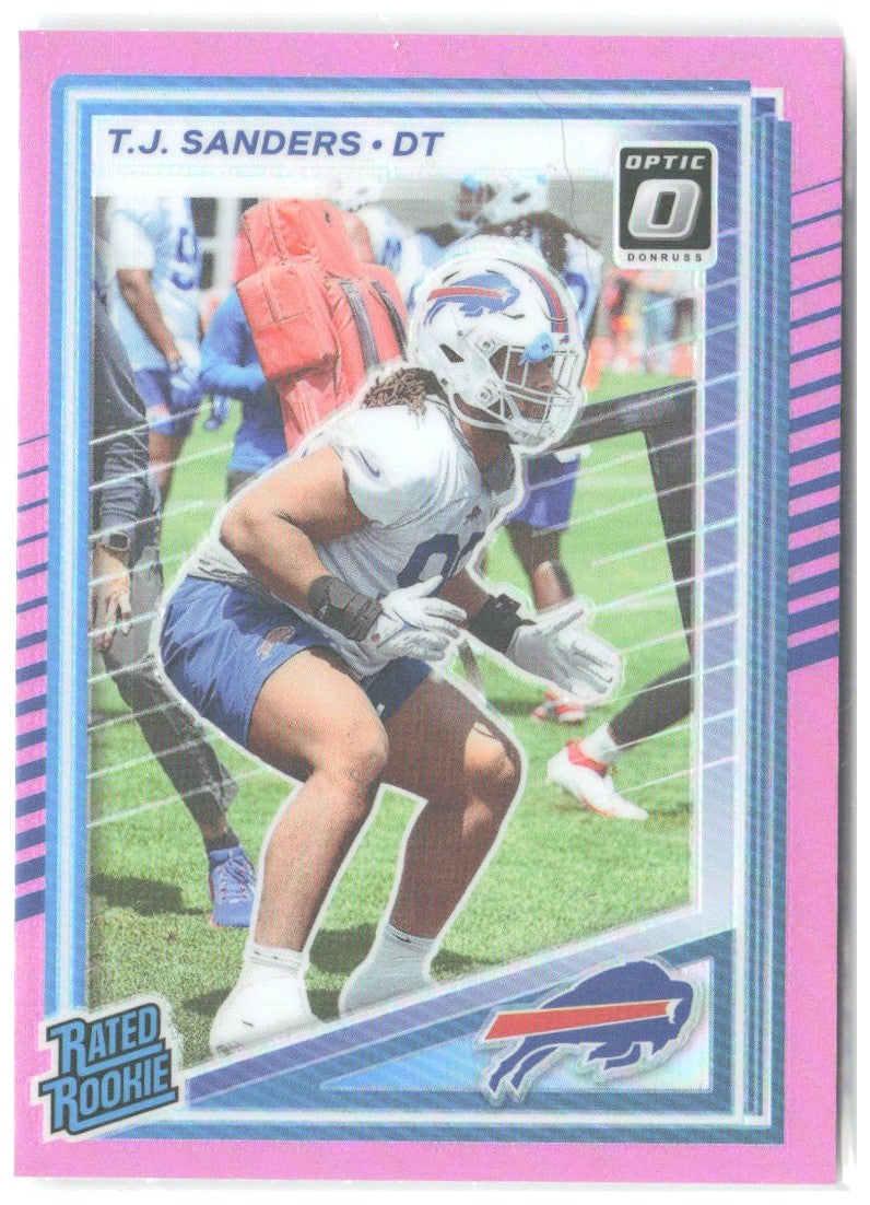 T.J. Sanders Donruss - Optic Rated Rookies Preview Pink 351 2025 Buffalo Bills