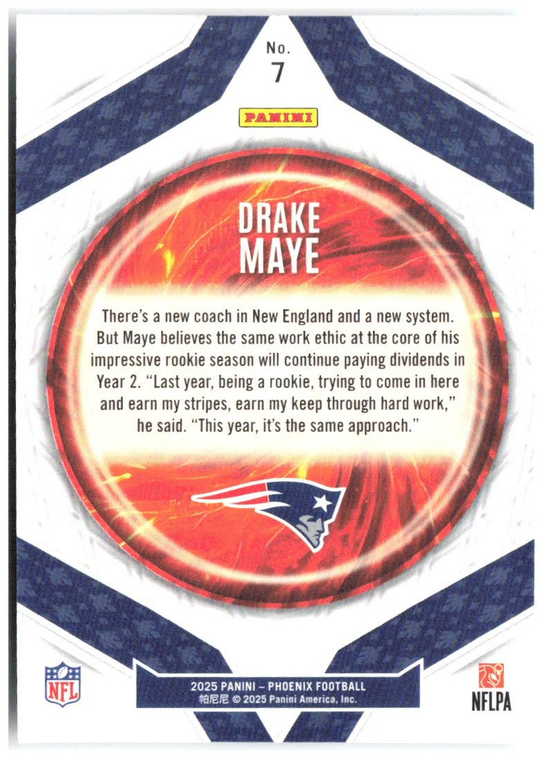 Drake Maye Panini Phoenix - Paragon 7 2025 New England Patriots