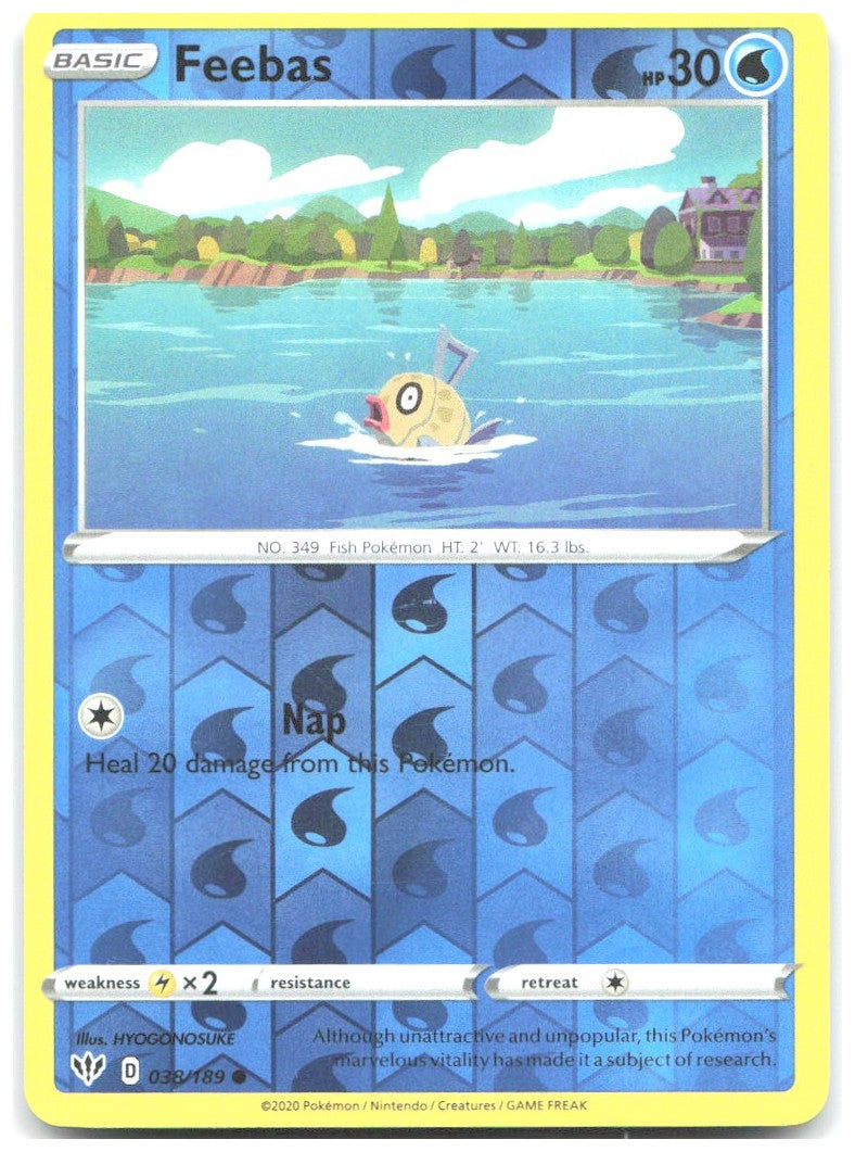 Feebas Reverse Holo Common SWSH03 Darkness Ablaze 038/189 NM HYOGONOSUKE