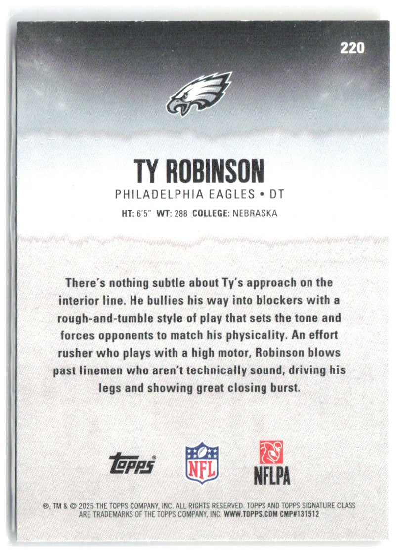 Ty Robinson Topps Signature Class - Blue & Yellow 220 2025 Philadelphia Eagles