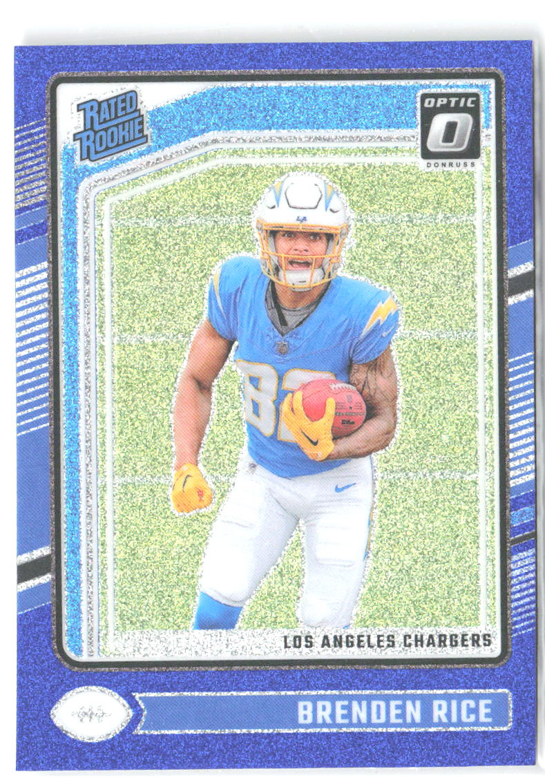 Brenden Rice Donruss Optic - Blue Glitter 213 2024 Los Angeles Chargers