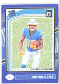 Brenden Rice Donruss Optic - Blue Glitter 213 2024 Los Angeles Chargers