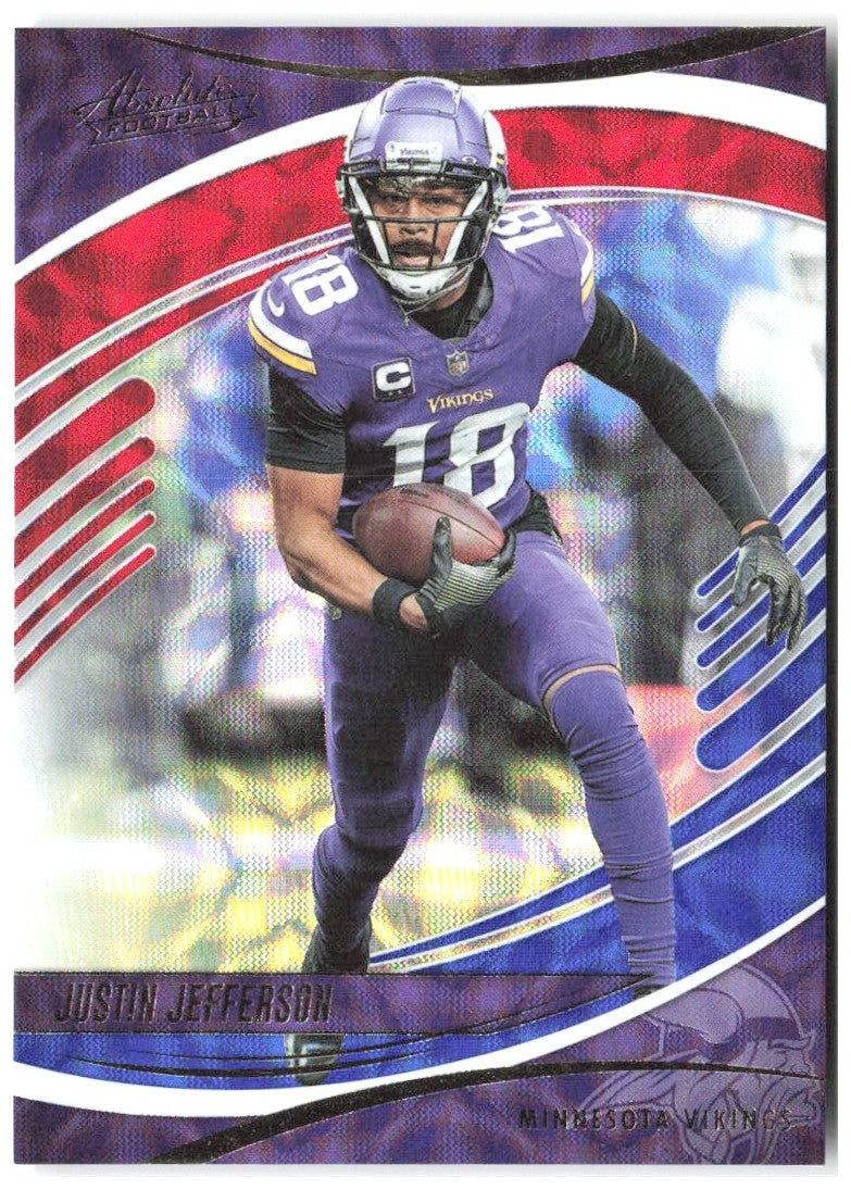 Justin Jefferson Panini Absolute Red, White and Blue Kaleidoscope 5 2025 Vikings