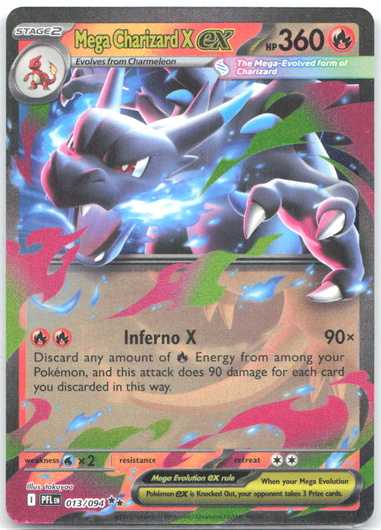 Mega Charizard X ex Holo Double Rare ME02: Phantasmal Flames 013/094 NM takuyoa