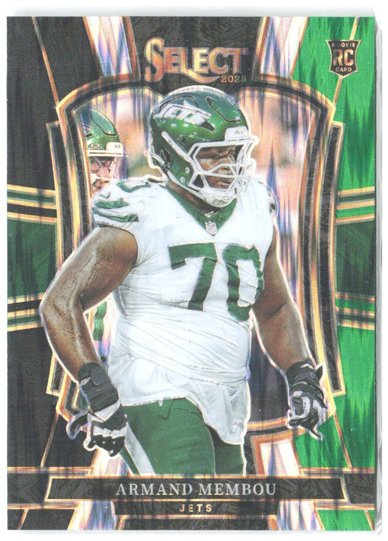 Armand Membou Panini Select - Black and Green Prizm Shock 176 2025 New York Jets