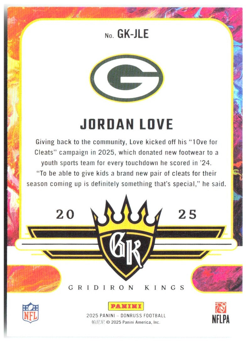 Jordan Love Donruss - Gridiron Kings GK-JLE 2025 Green Bay Packers