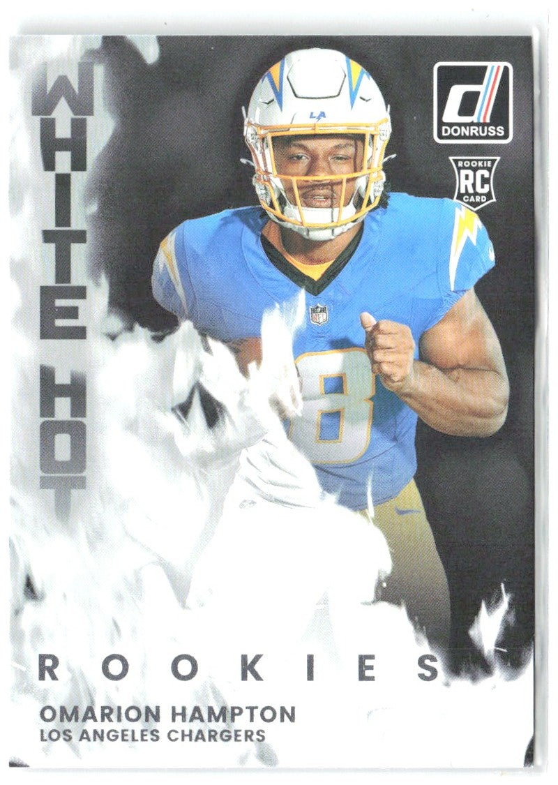 Omarion Hampton Donruss - White Hot Rookies WHR-OMH 2025 Los Angeles Chargers