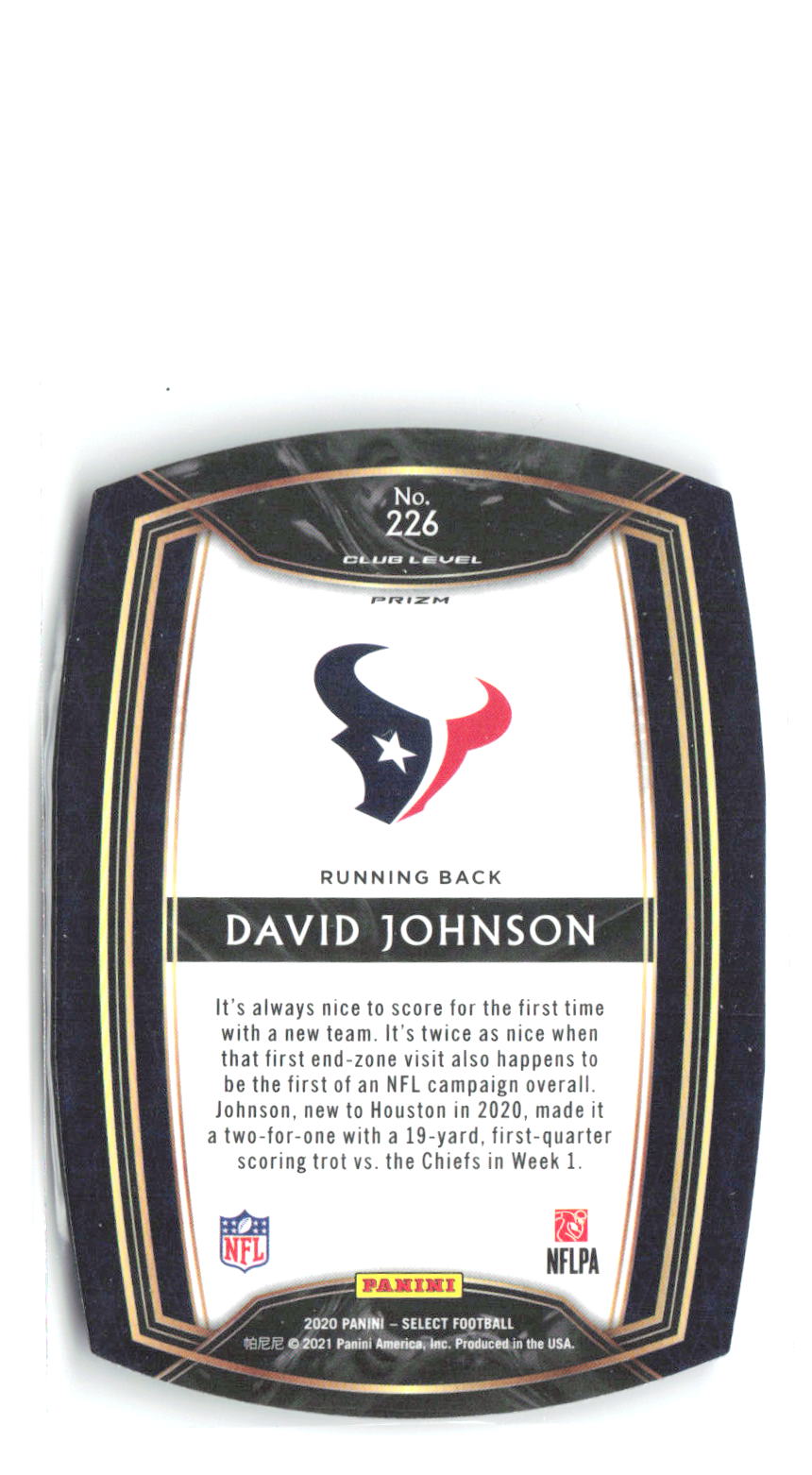 David Johnson Panini Select - Purple Prizm Die Cut 226 2020 Houston Texans