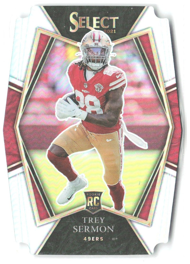Trey Sermon Panini Select - Silver Prizm Die Cut 168 2021 San Francisco 49ers