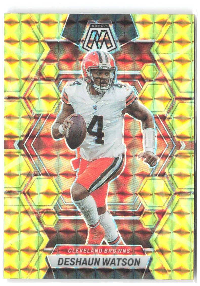 Deshaun Watson Panini Mosaic - Reactive Yellow Mosaic 48 2023 Cleveland Browns