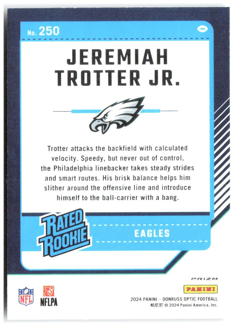 Jeremiah Trotter Jr. Donruss Optic - Purple Shock 250 2024 Philadelphia Eagles
