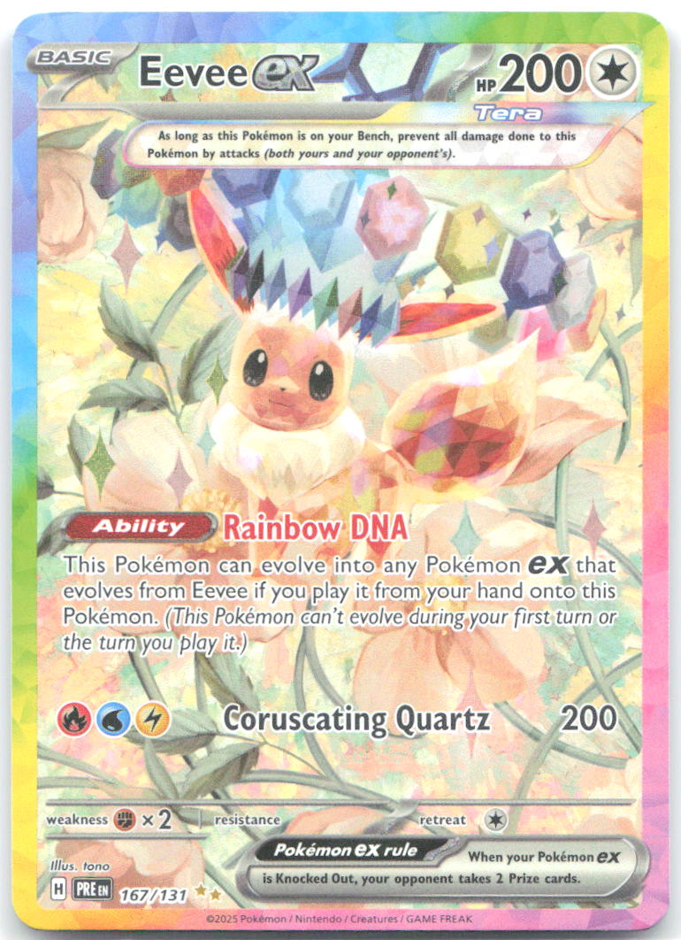 Eevee ex Holo Special Illustration Rare SV: Prismatic Evolutions 167/131 NM tono