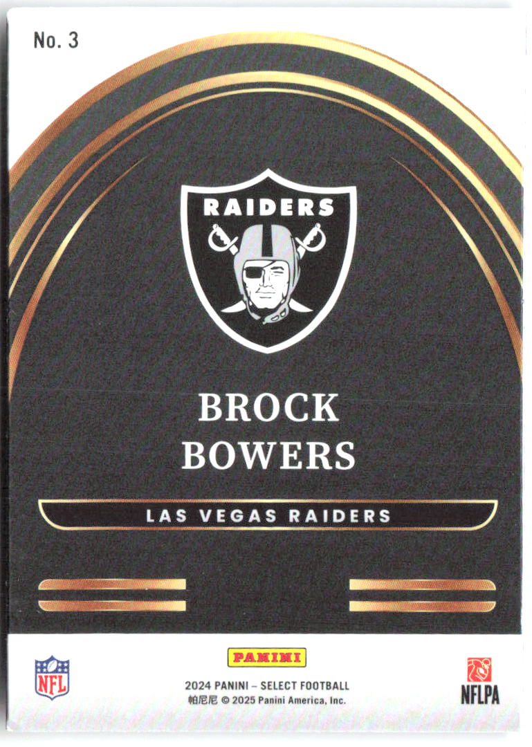 Brock Bowers Panini Select - Select Future 3 2024 Las Vegas Raiders