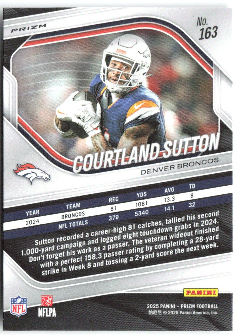 Courtland Sutton Panini Prizm - Silver 163 2025 Denver Broncos