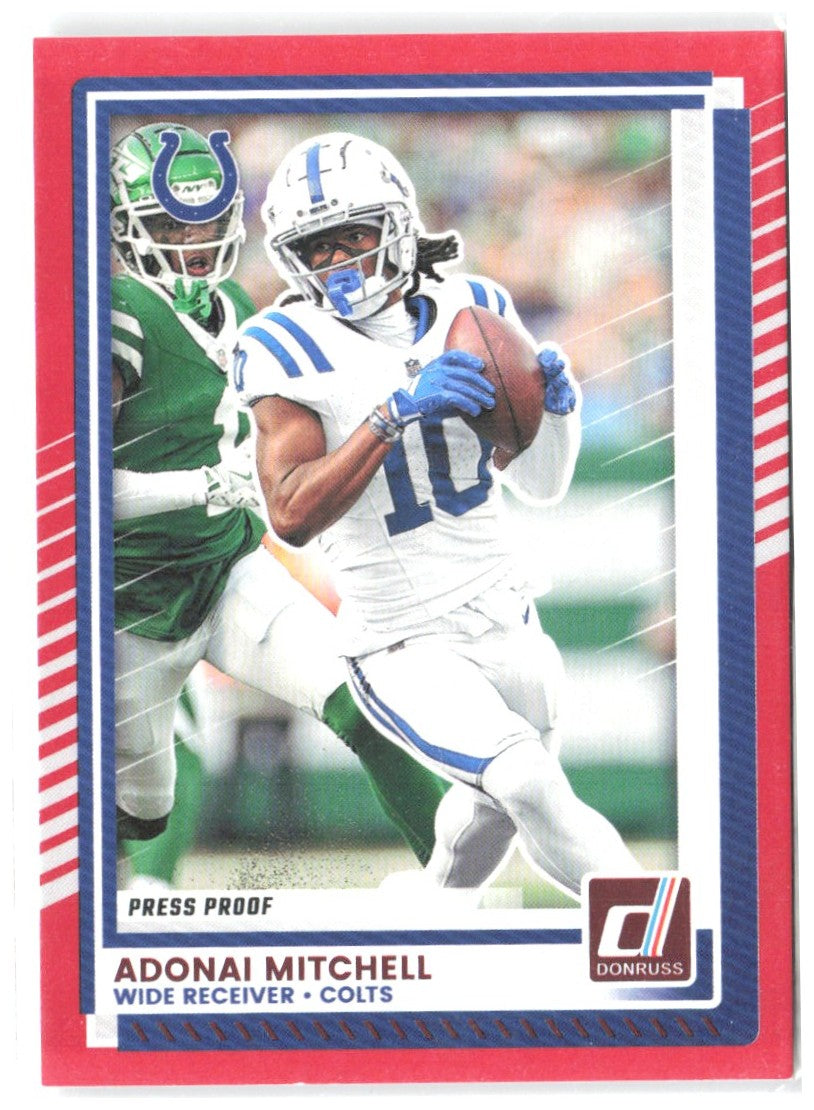 Adonai Mitchell Donruss - Press Proofs Red 17 2025 Indianapolis Colts