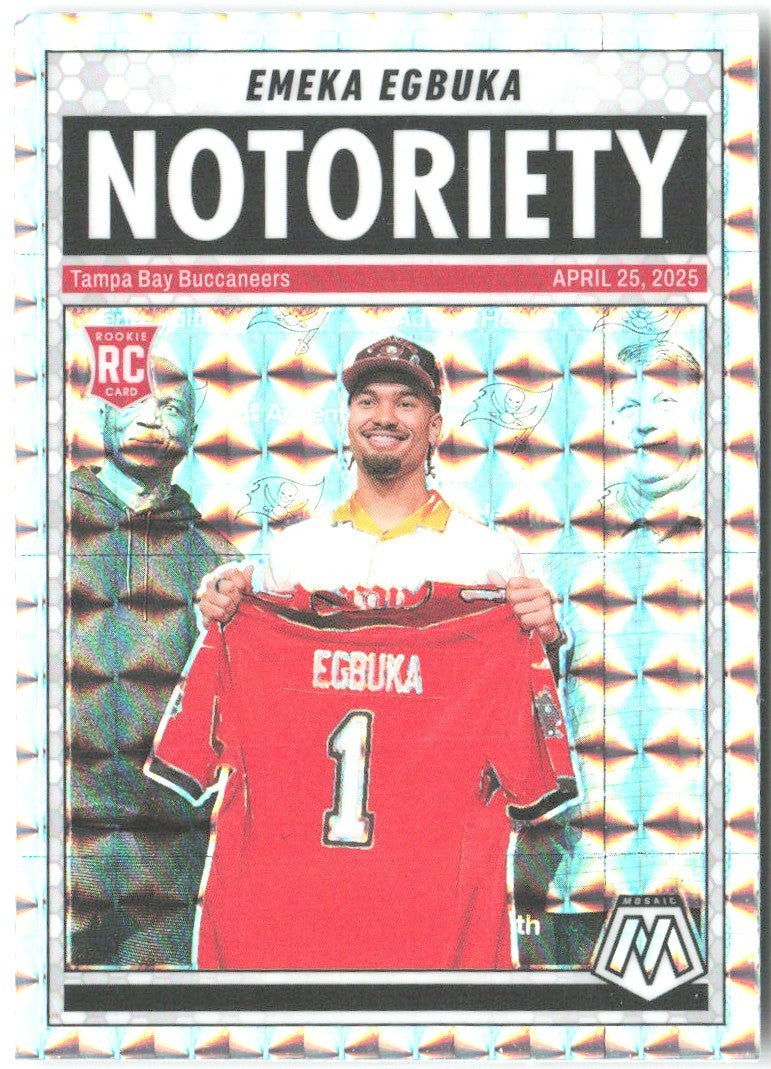 Emeka Egbuka Panini Mosaic - Notoriety Mosaic 16 2025 Tampa Bay Buccaneers