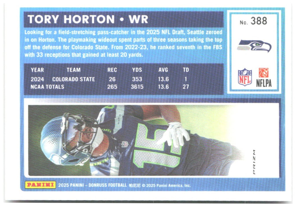 Tory Horton Donruss - Optic Rated Rookies Red Wave 388 2025 Seattle Seahawks