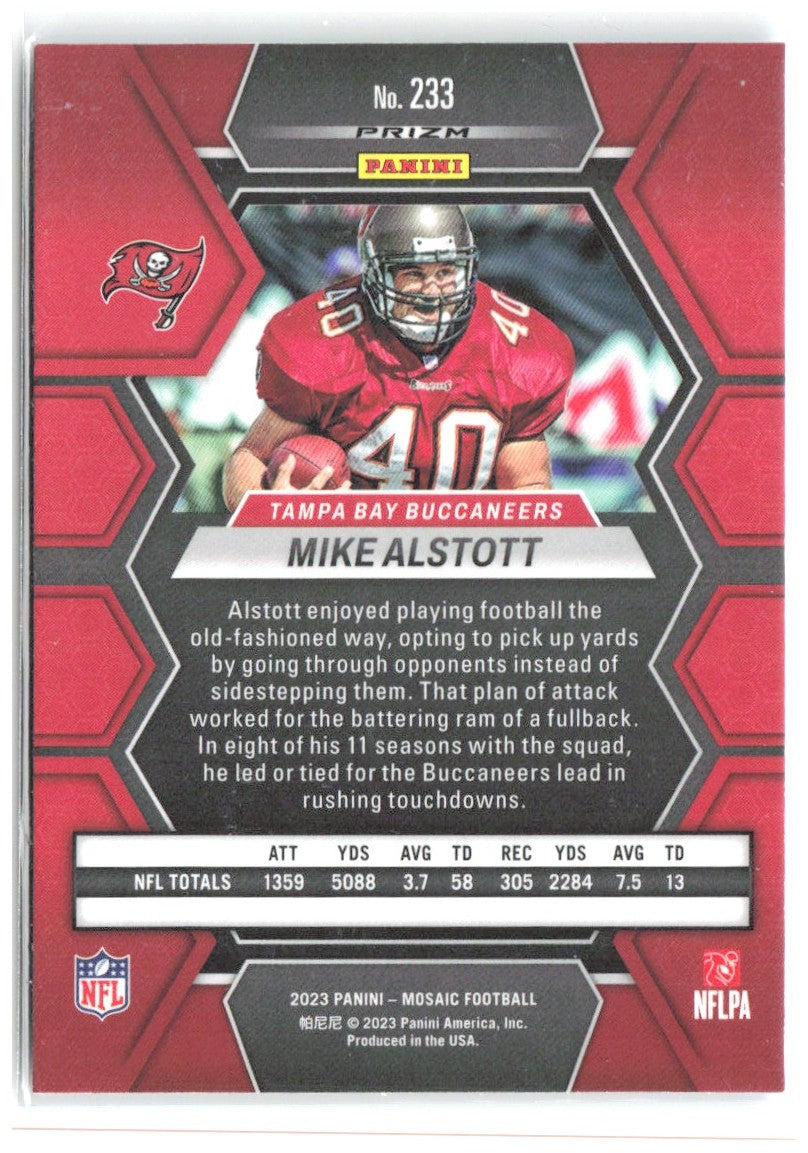 Mike Alstott Panini Mosaic - Reactive Blue Mosaic 233 2023 Tampa Bay Buccaneers