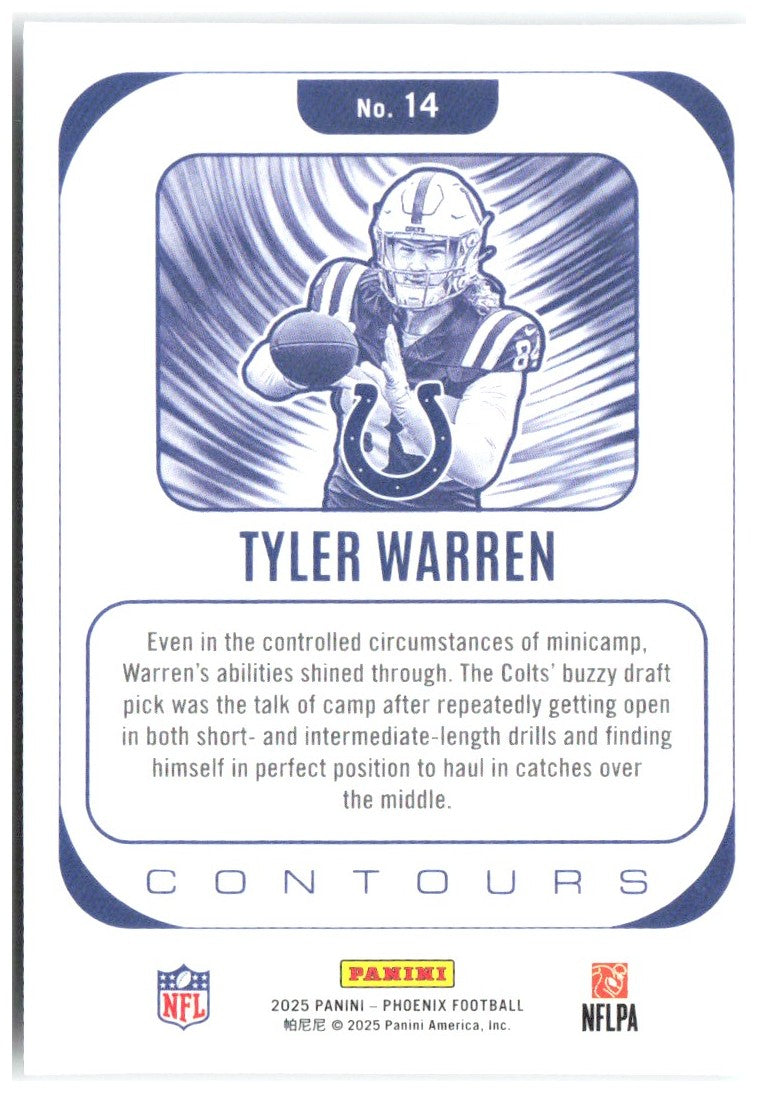 Tyler Warren Panini Phoenix - Contours 14 2025 Indianapolis Colts