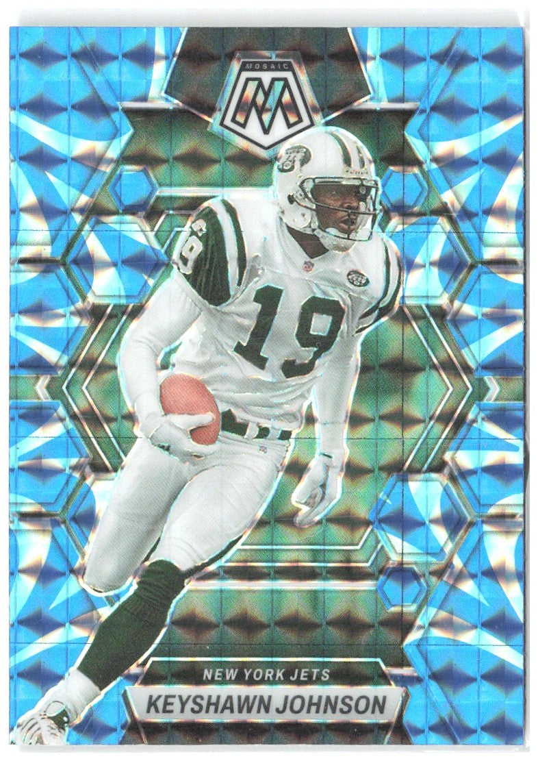 Keyshawn Johnson Panini Mosaic - Reactive Blue Mosaic 81 2023 New York Jets