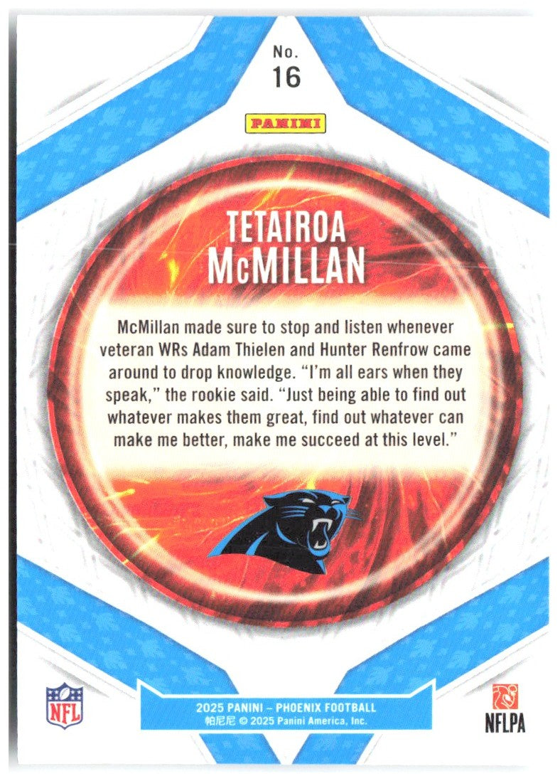 Tetairoa McMillan Panini Phoenix - Paragon 16 2025 Carolina Panthers