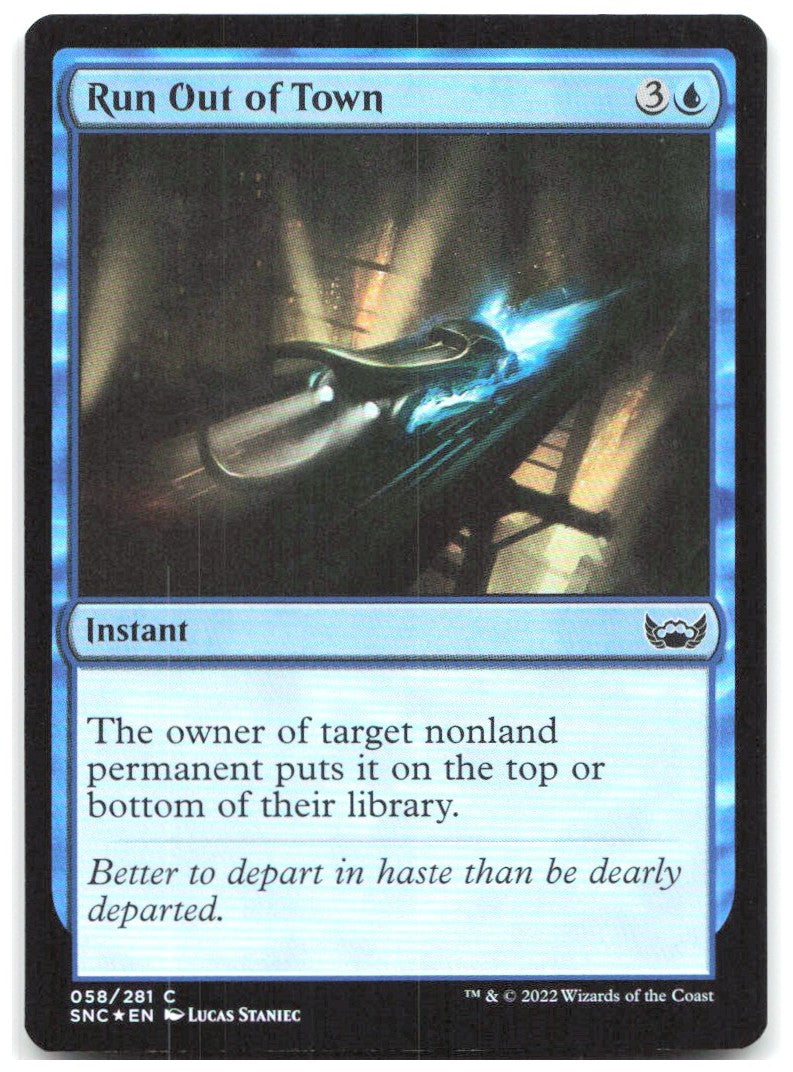 Run Out of Town Foil C Streets of New Capenna 58 NM Lucas Staniec