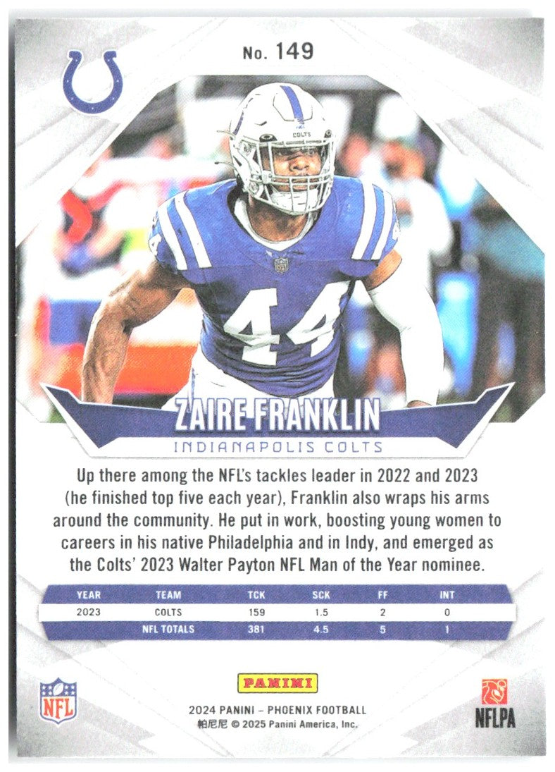 Zaire Franklin Panini Phoenix - Hyper 149 2024 Indianapolis Colts