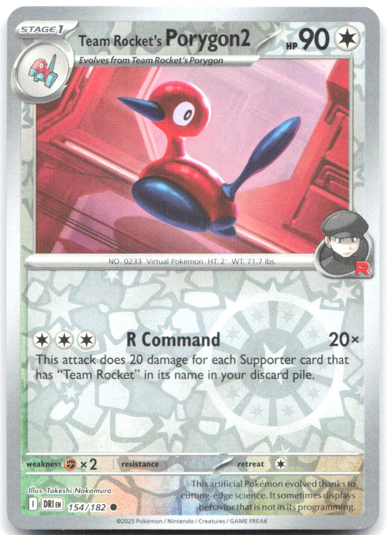 Team Rocket's Porygon2 Reverse Holo SV10 Destined Rivals 154/182 NM Oswaldo KATO