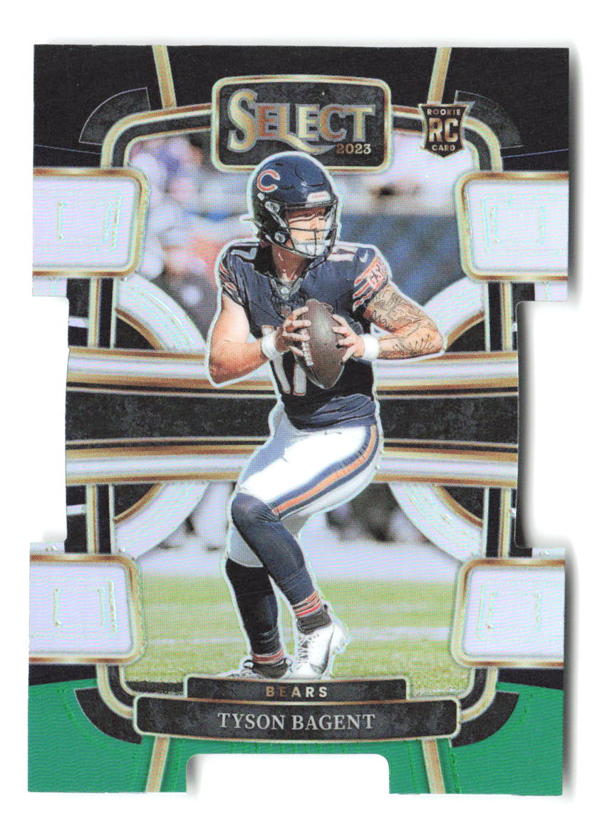Tyson Bagent Panini Select Black and Green Prizms Die Cuts 18 2023 Chicago Bears