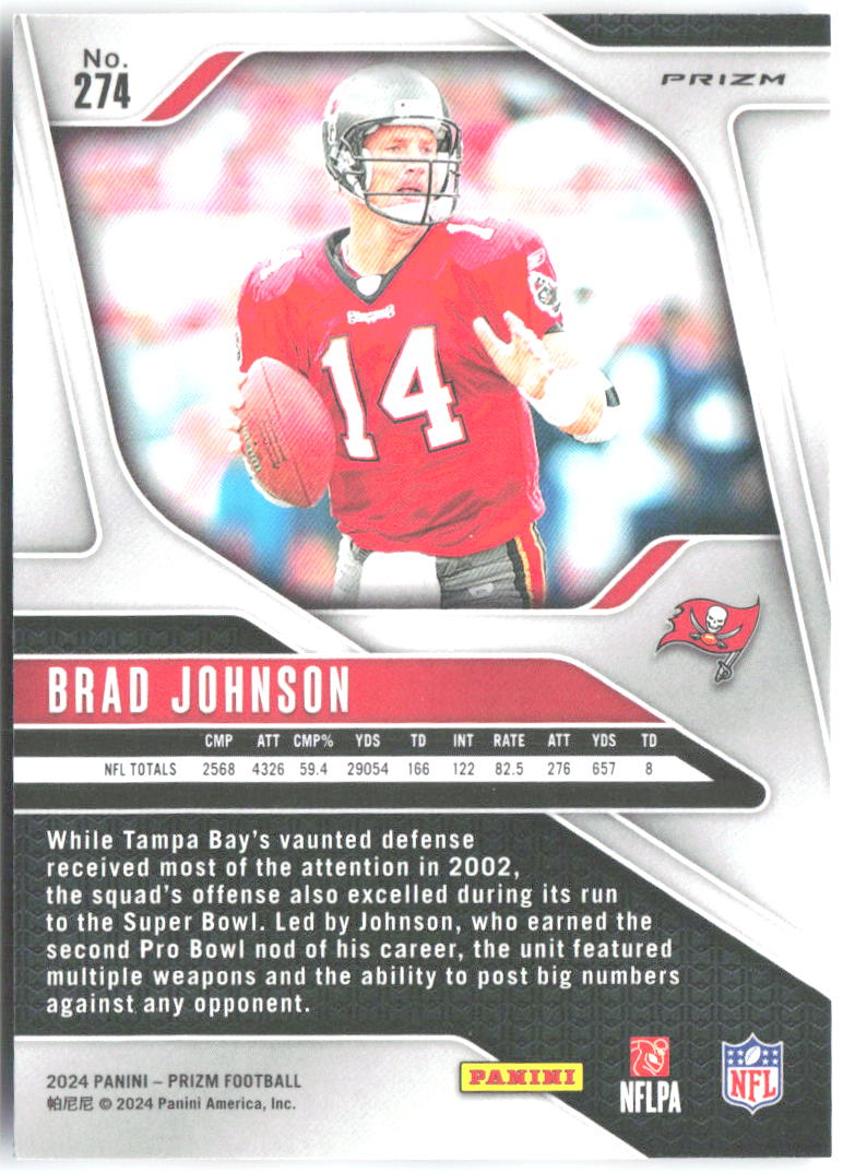 Brad Johnson Panini Prizm - Red White and Blue 274 2024 Tampa Bay Buccaneers