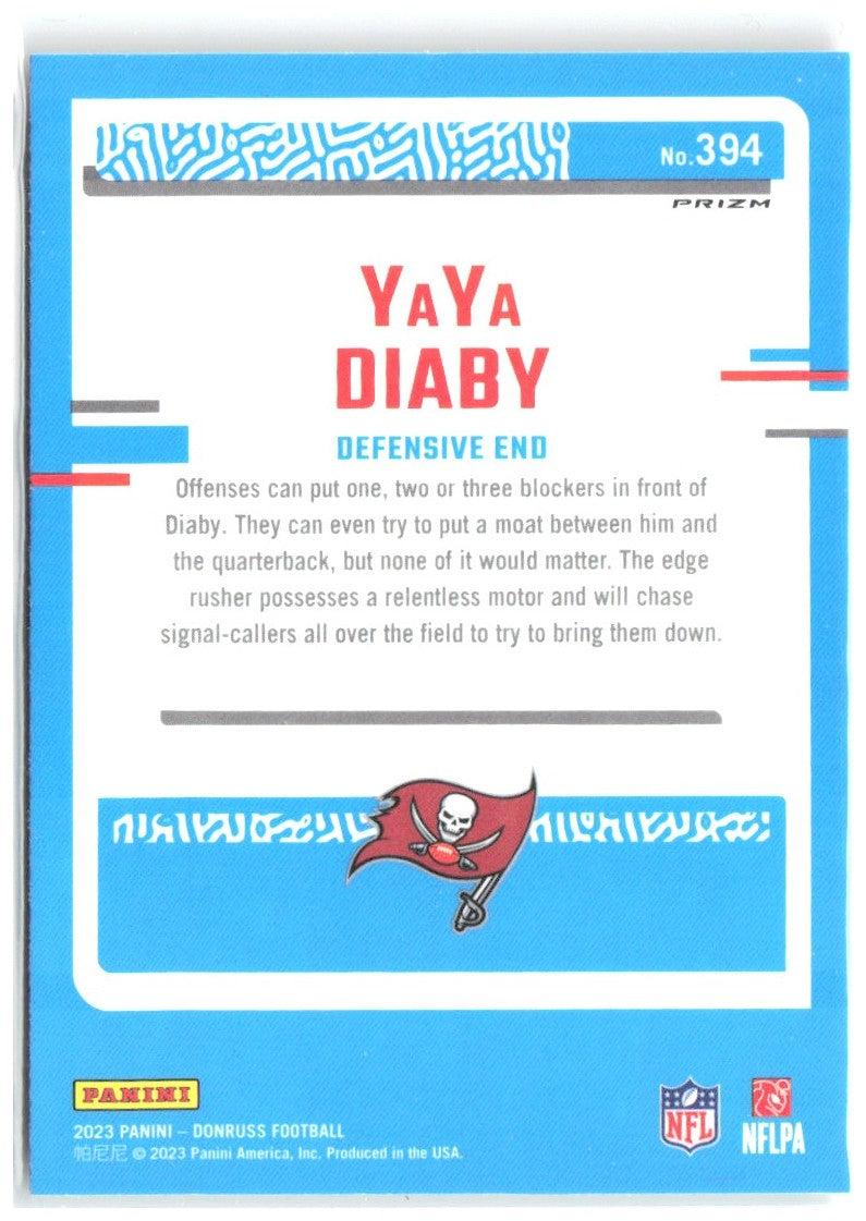 YaYa Diaby Donruss - Optic Rated Rookie Red & Green Prizm 394 2023 Buccaneers