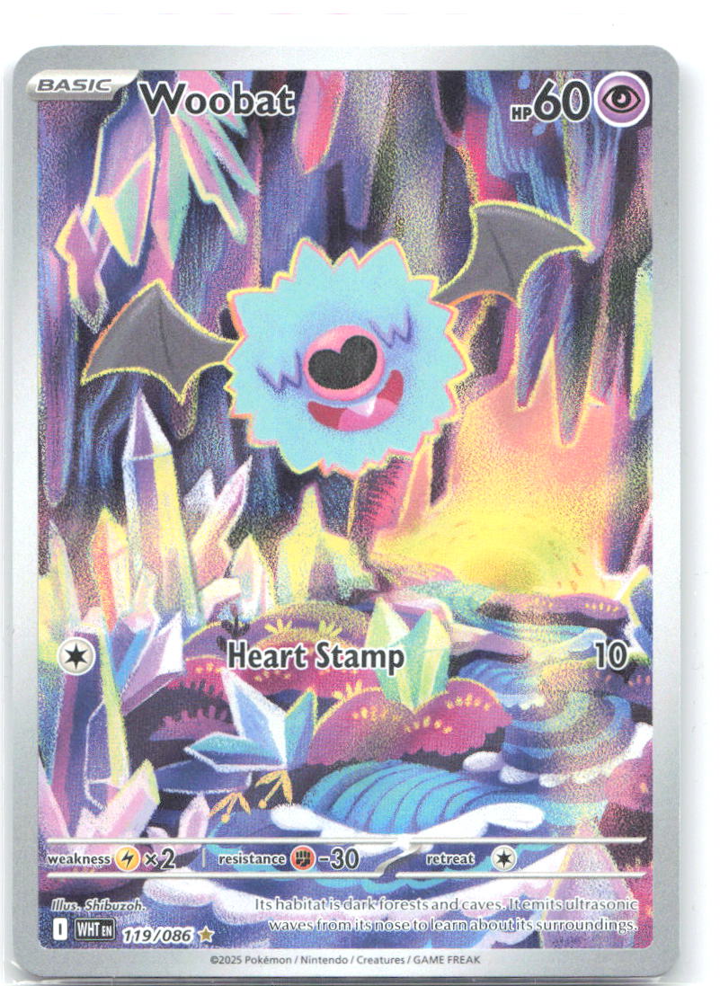 Woobat Holo Illustration Rare SV: White Flare 119/086 NM Terada Tera