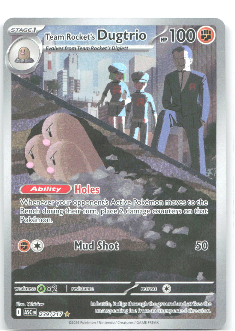 Team Rocket's Dugtrio Holo Illustration Rare ME: Ascended Heroes 239/217 NM